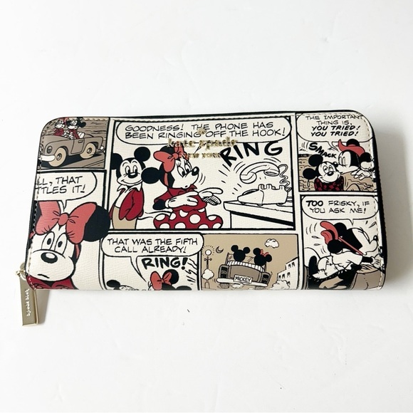 NWT Kate Spade x Disney White Leather Minnie Mouse Large Continental Wallet - Picture 1 of 6
